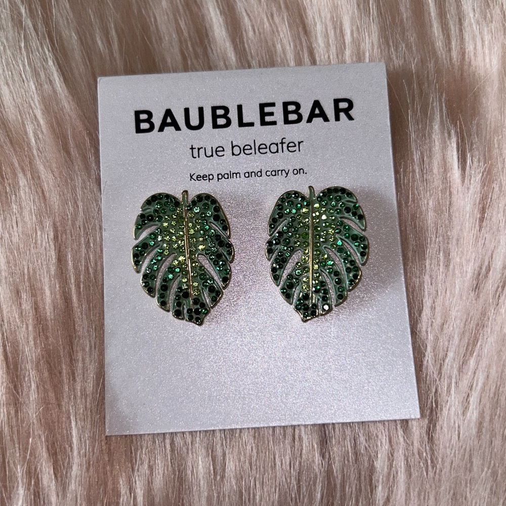 Baublebar True Beleafer Palm Leaf Statement Earrings - Picture 3 of 6